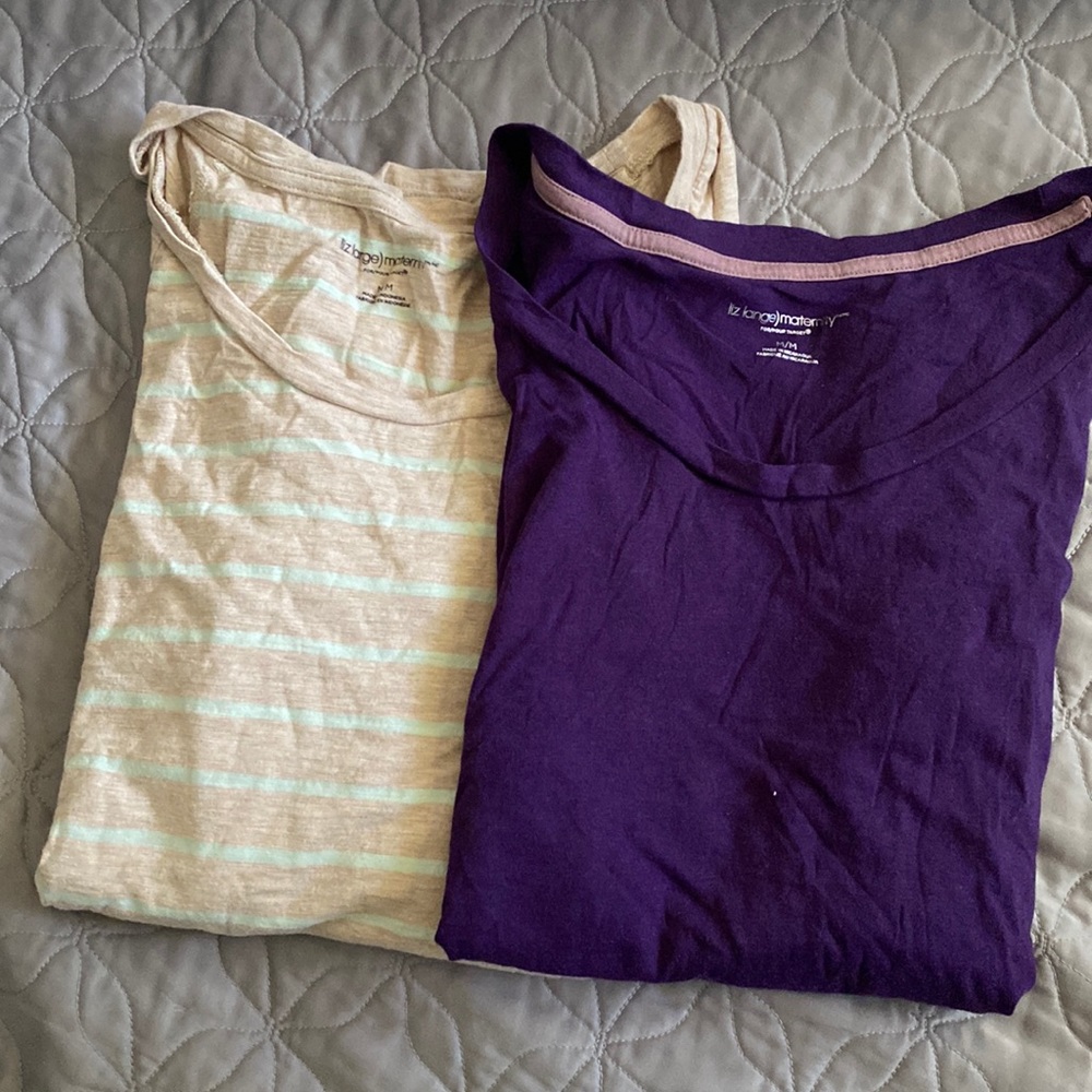 Lot of 2 Liz Lange maternity tees